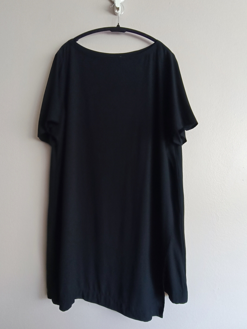 Eileen Fisher Black Short Sleeve Shift Dress Size XL Minimalist Luxury